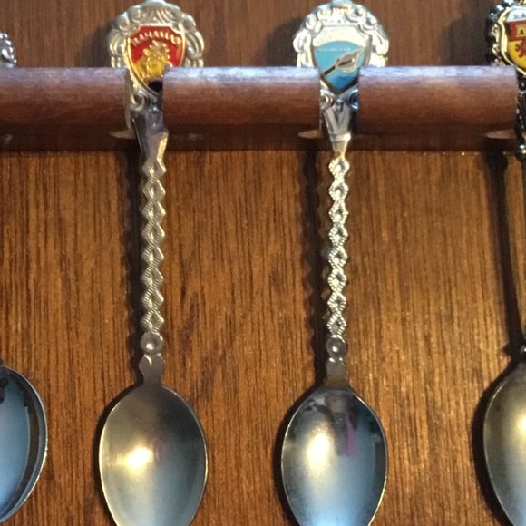 Accents Vintage Wooden Souvenir Spoon Rack W 6 Spoons Poshmark